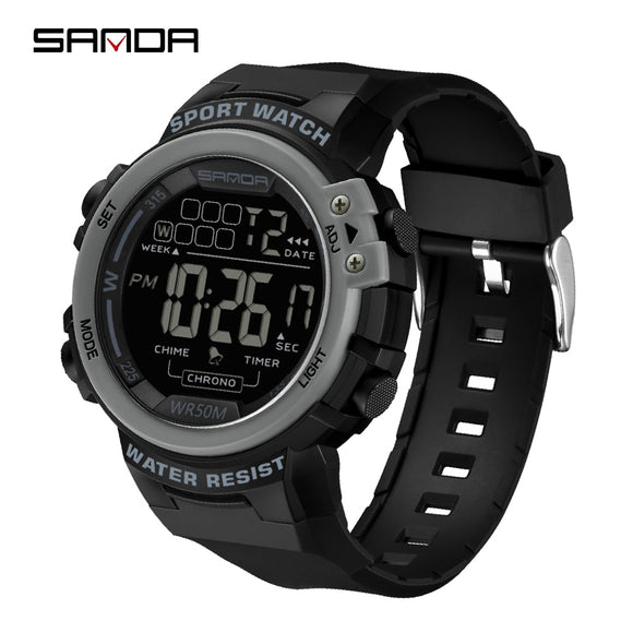 Sanda Top Brand New Men's Watches Outdoor Sport Military Digital Watch 50m Waterproof Wristwatch For Men Clock Relogio Masculino