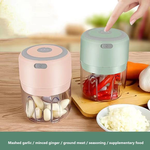 300ML Electric Mini Food Chopper Rechargable Small Food Processor For Garlic Puree Onion Herb Veggie Ginger Fruit Blender