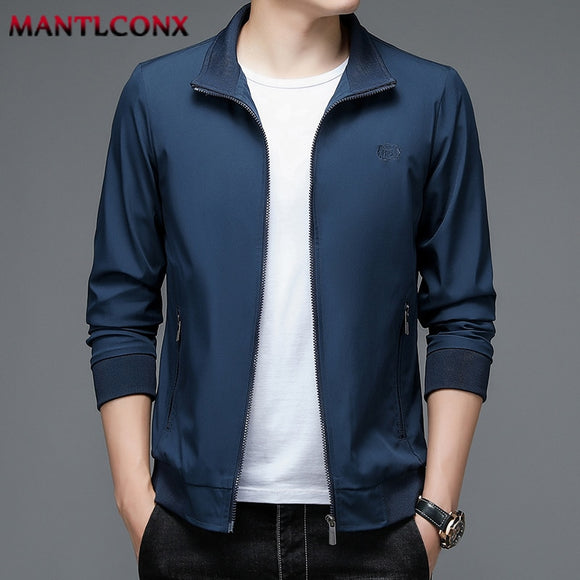 MANTLCONX Spring New Solid Color Men's Jacket Brand Windbreak Jacket Men's Coat Business Jacket Outwear Clothing Male Overcoat