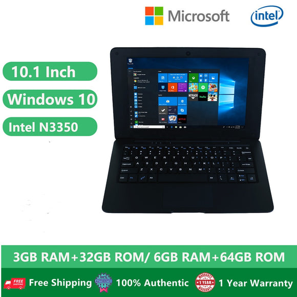 2022 Cheap Student Notebook Windows 10 Laptop Computer Netbook 10.1 Inch Intel Celeron N3350 6GB RAM 64GB EMMC HDMI USB Camera