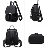 2022 Women&#39;s Tassel Backpack School Bag Classic Black Waterproof Travel Multi-function Fashion Simple Oxford Cloth Backpack