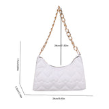 Fashion Chain Women Underarm Bags Love Heart Embossed Small Handbags Vintage PU Leather Tote Bags Casual Ladies Shoulder Bags