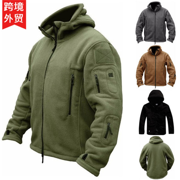 2022 Autumn and Winter Retro Men's Jacket Zip Hooded Sweater European and American Men's Workwear Tough Guy In Military Uniform