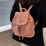 Fashion Women Backpack PU Leather School Bag Schoolbag for Teenage Girls Drawstring Backpacks Ladies Rucksack Shoulder Bags pink