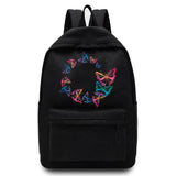 Women Backpack Canvas for Teen Girls Students Kids Book Bag Butterfly Print Go Out Organizer Laptop Travel Bags School Backpack