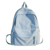 Simple Solid Color Backpack Women 2022 Waterproof Nylon School Bags For Teenager Girls Bookbag Lady Travel Backbag Shoulder Bag