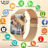 LIGE New Men Smart Watch Sports Bracelet Body Temperature Bluetooth Call Clock AI Voice Assistant Waterproof Smartwatch Women