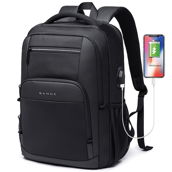 BANGE Large Capacity 15.6 inch Laptop Backpack Durable Daily School Bag Multifunctional USB Charging Port Water Resistant
