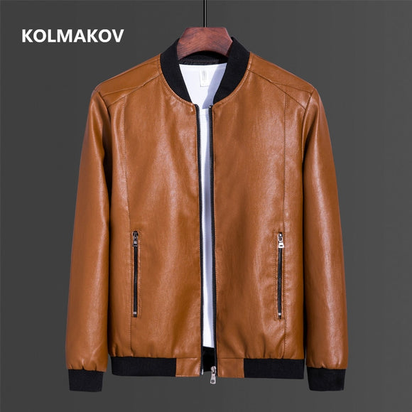 2022 spring and autumn new arrival coat Men Fashion Leather Jacket Men's Long sleeve High-Quality waterproof Jacket Size M-4XL