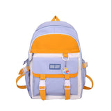 TRAVEASY Middle High School Woman Backpacks Nylon Preppy Style Paneled Shoulder Bags for Teenage Girls Travel Bookbag Waterproof