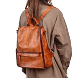 MOTAORA Vintage Large Capacity Women&#39;s Backpacks Anti Theft Genuine Leather Backpack Cowhide Woman Travel Luxury Bagpack Women