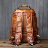 NZPJ Leather Men&#39;s Backpack Natural Cowhide Schoolbag Fashion Computer Bag Casual Men&#39;s Bag Suitable For 16 Inch Laptop