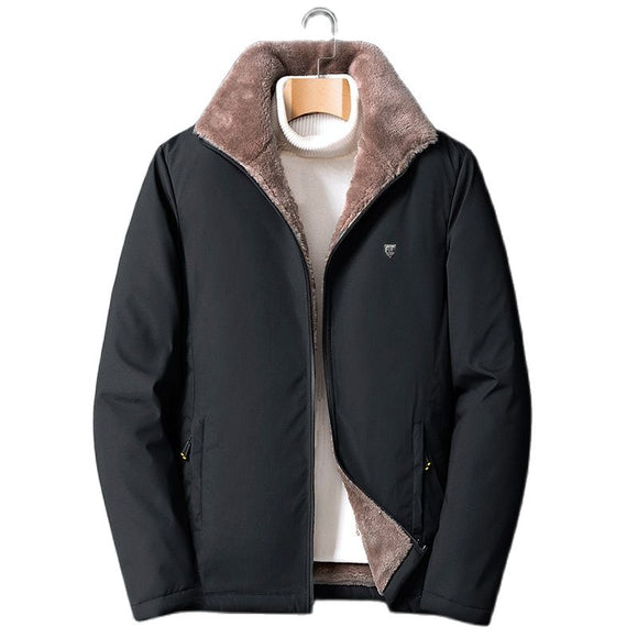 Men 2022 Fashion Casual Solid Coats Autumn Winter Windproof Warm Thick Fleece Jackets Man Brand Outwear Outdoor Classic Jacket