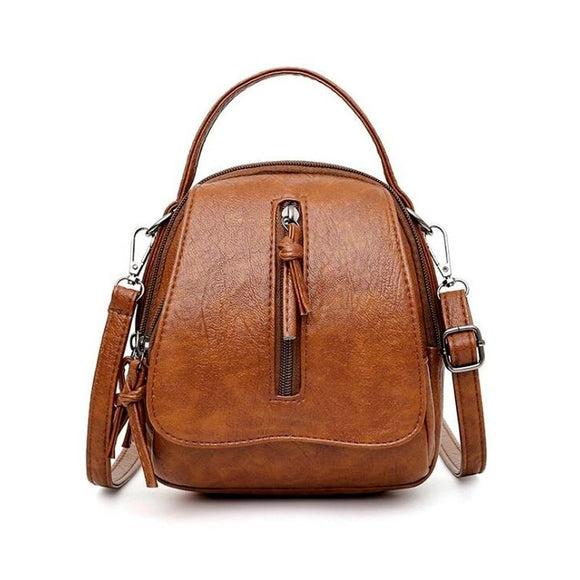 Vintage Soft Leather Shoulder Bags for Women Large Capacity Female Handbag Double Compartment Crossbody Bags Lady Small Tote