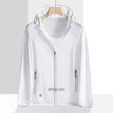summer men women quick dry sun protection jacket hooded plus size 8XL out door thin Breathable Ice silk jackets coat