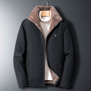 Men 2022 Winter Windproof Warm Thick Fleece Jacket Man Fashion Casual Solid Coats Autumn Brand Outwear Outdoor Classic Jacket