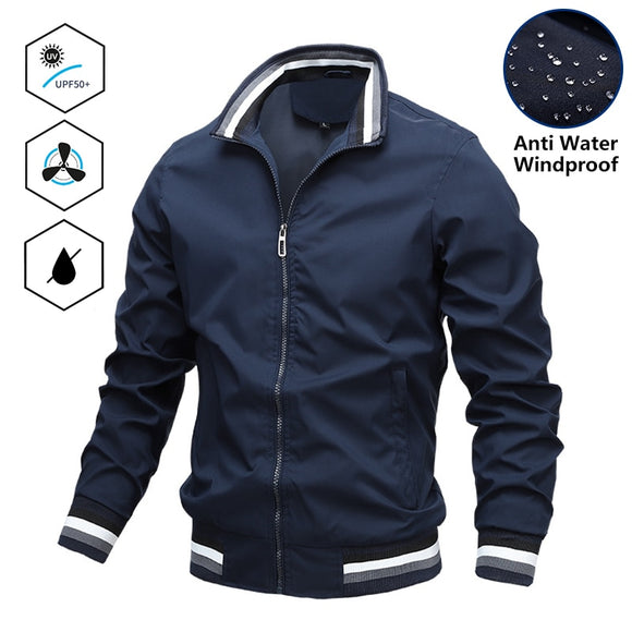 Men Fashion Lightweight Jacket Men New Casual Windbreaker Bomber Jacket Coats Men Outdoor Waterproof Slim Jackets Mens Coat