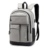 Men Backpack Teenage Boys High School Bags Oxford Gray Multiple Pockets USB Charging Back Pack Male
