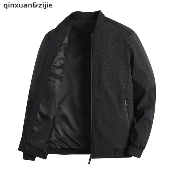 Casual Mens Jackets Plus Size Coats Zipper Autumn Winter Solid Stand Colar Men's Clothing 2022 Fashion Long Sleeve Coat Men