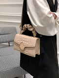 Crocodile Pattern Women&#39;s Bag Pleated Top Handle Fashion Shoulder Crossbody Bags for Women Pu Leather Luxury Design Flap Handbag