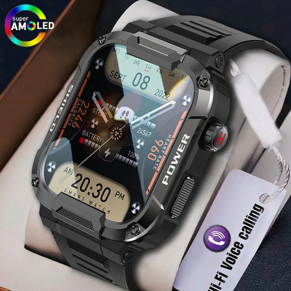 New Smart Watch Men Military Quality Outdoor Waterproof Anti Falling Anti Pressure Sport Fitness Bluetooth Call Smartwatch 2023