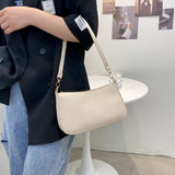 Fashion Women PU Shoulder Underarm Bag Casual Solid Color Small Purse Leisure Elegant Ladies Handbag Shoulder Bag