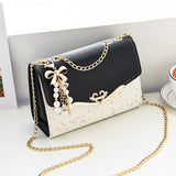 2022 New Trendy Fashion Bow Shinny StarWomen&#39;s Bag Chain Shoulder Bag Gift Messenger Small Square Bag