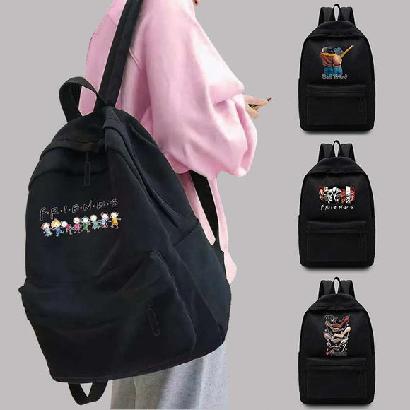 Women's Backpack Unisex College School Bag Harajuku Teen Travel Backpack Shoulder Laptop Bags Friends Print Sports Backpacks