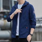 2022 Men&#39;s Spring Autumn Jackets New Slim Casual Trend Coats Black Fashion Brand Hooded Solid Color Man Clothing Size M-4XL