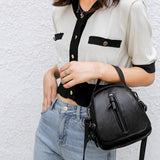 Fashion Women PU Leather Messenger Bag Soft Solid Color Flap Coin Purse Handbags Female Multi Layers Crossbody Shoulder Bags