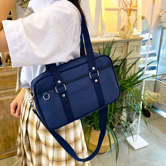 Japanese and Korean Style Women Canvas Satchel Handbag School Book Bags for Teenage Girl Crossbody Shopping Tote Bag