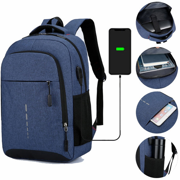Reflective Men's 15.6 Inch Laptop Backpack USB Waterproof Notebook School Bag Travel Bag Schoolbags Pack For Male Women Female