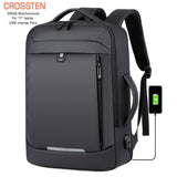 Crossten 40L Large Capacity Expandable 17&quot; Laptop Backpack USB Charging School Bag Waterproof Swiss-multifunctional Travel bag