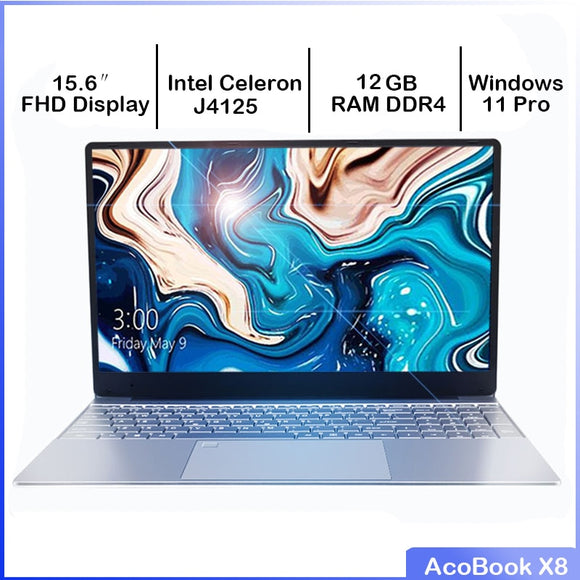 15.6" Display Laptop 12GB RAM 128/256/512/1TB SSD Notebook Windows 10/11 Pro Intel J4125 Celeron Quad Core  laptop