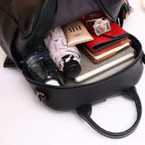 Natural Leather Backpack Real Cowhide Ladies Backpack Canvas Bag High Trendy Woman Black Bags School Women&#39;s Leather Backpacks
