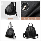 Black Backpack Girl Genuine Leather Cowhide Bags Commuter Woman Small Bagback 2 Shoulders Traveling Bag 2022 New Fashion Design