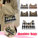 Women Classic Diamond Lattice Underarm Shoulder Bag Autumn Winter Large Capacity Tote Pouch for Women Outdoor Shopping