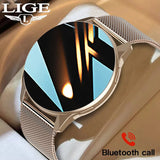 LIGE Men Smart Watch Women Heart Rate Blood Pressure Monitoring Bluetooth Call Smart Watches Men IP67 Waterproof Men Smartwatch