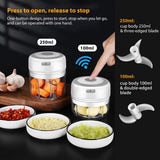 Mini Electric Garlic Masher Crusher Food Chopper Meat Grinder Cordless Vegetable Blenders Machine USB Charging Kitchen Gadgets