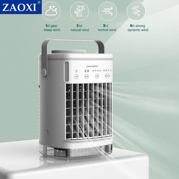 ZAOXI Xiaomi Portable Air Cooler Mini Desktop Air Conditioning Fan Humidifier Purifier Bedroom USB Charging Cooling For Summer