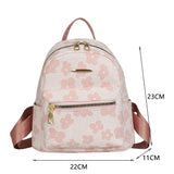 Casual Flower Printing Fashion Backpacks Solid Color Small School Bags for Teenager Girls Canvas Female Shoulder Bags Rucksack