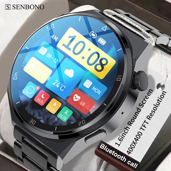 SENBONO 2023 Men‘s Smart Watch 1.6inch Big Screen  Custom Dial Answer Call Fitness Tracker Waterproof Sport Smartwatch for Men