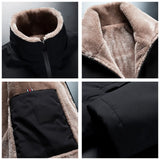 Men 2022 Fashion Casual Solid Coats Autumn Winter Windproof Warm Thick Fleece Jackets Man Brand Outwear Outdoor Classic Jacket