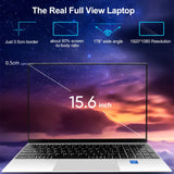 Quad Core 15.6 Inch 1920X1080 Laptop 8GB RAM 256G/512G/2TB SSD Business Office Online Class Netbook 5G WIFI With RJ45 Up 2.7Ghz