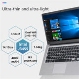 14 Inch Laptop Intel Celeron J3455 FHD (1920*1080) IPS 6GB RAM 64G 128G 256G  512G SSD Windows 10 Thin Portable Notebook PC