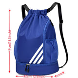 Men&#39;s and Women&#39;s Travel Storage Bag Wet and Dry Separation Backpack Waterproof Nylon Fabric Fitness Band Pocket Drawstring Bag