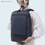 BANGE Expandable Men&#39;s Travel Backpack Waterproof External USB Charging Port Laptop Men&#39;s Bag for Men and Women