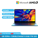 2023 Metal Gaming Laptops Windows 11 Business Office Notebooks Slim 14&quot; AMD Ryzen R5 3550H 36GB DDR4 1TB SSD Backlit WiFi Camera