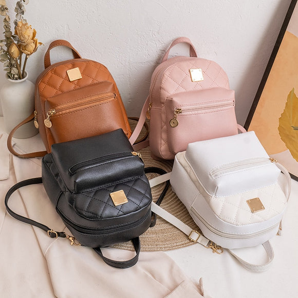 PU Leather Mini Small Backpack Multi-Function Ladies Phone Pouch Pack Ladies School Backpack Bags for Women Mochilas