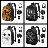 Satan Backpack with USB Dance with The Devil Back Pack Student Quality Bag University Multifunction Men Women Print Bags